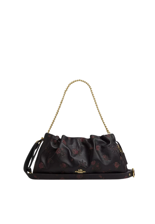 ( PREORDER ) Coach Faye Large With Floral Print Shoulder Bag In Wine Multi CCE25