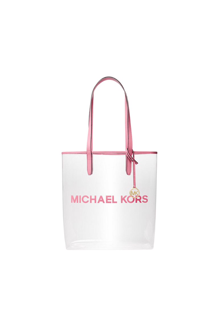 Michael Kors The Michael Large Clear Vinyl Tote Bag In Carnation 35S4G01T3P