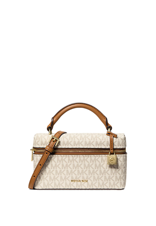 ( PREORDER ) Michael Kors Jana Extra-Small Signature Logo Convertible Crossbody Bag In Vanilla Acorn 32F5GQ1C0B