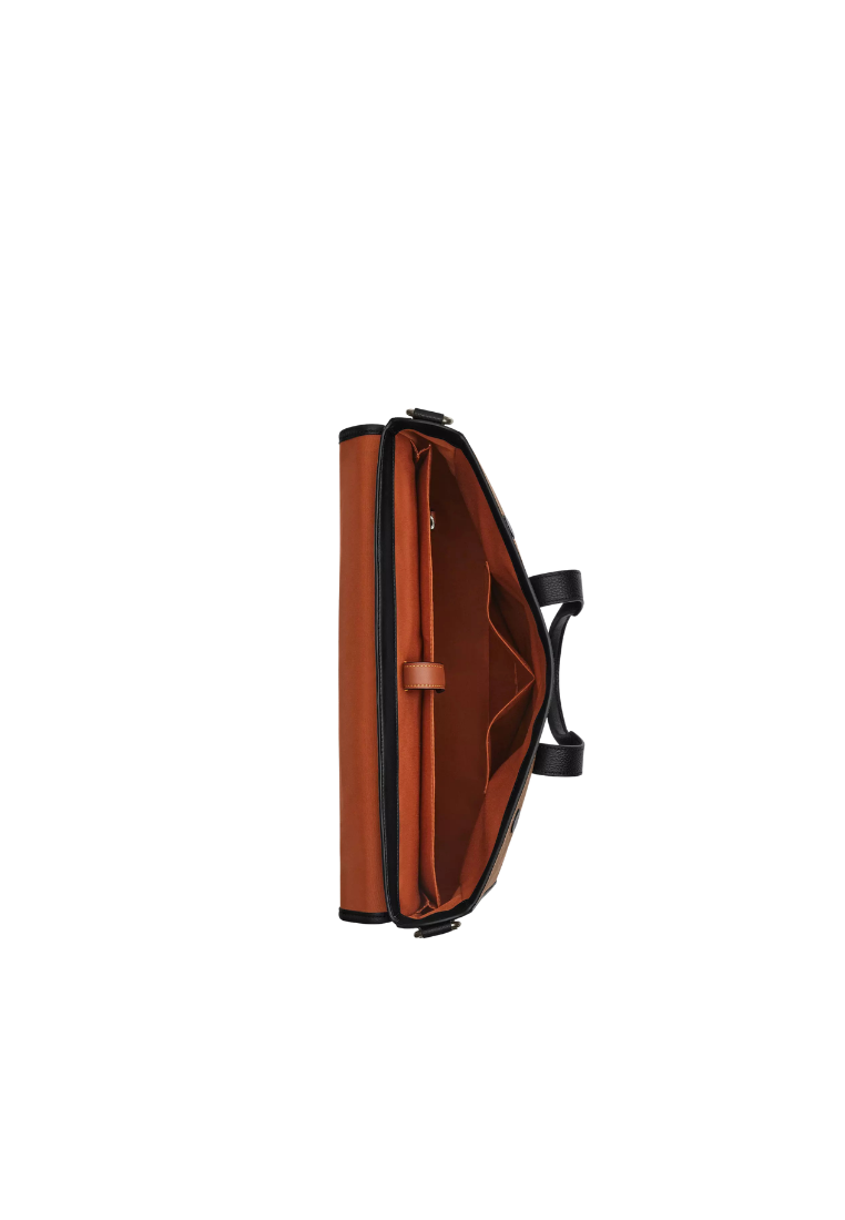 ( PREORDER ) Coach Sullivan In Signature Canvas Portfolio Brief In Tan Black CZ402
