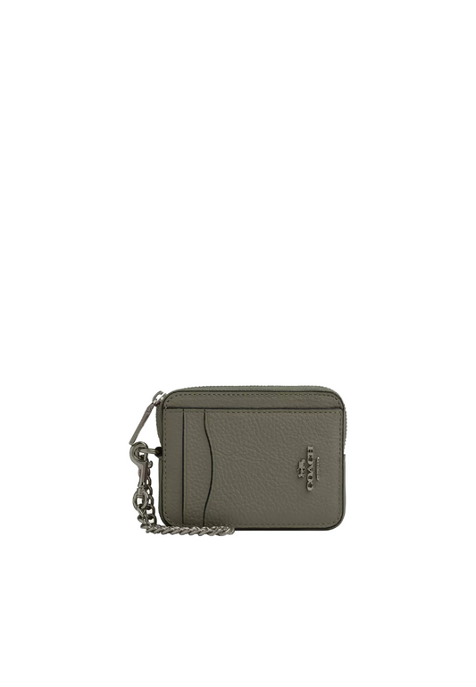 Coach Zip Card Case In Military Green 6303