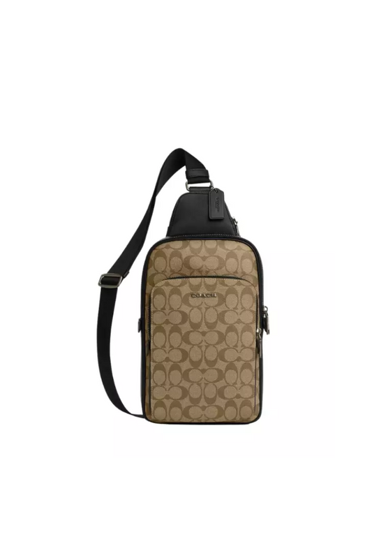 Coach Ethan Pack Crossbody Bag In Signature Canvas In Khaki CO910