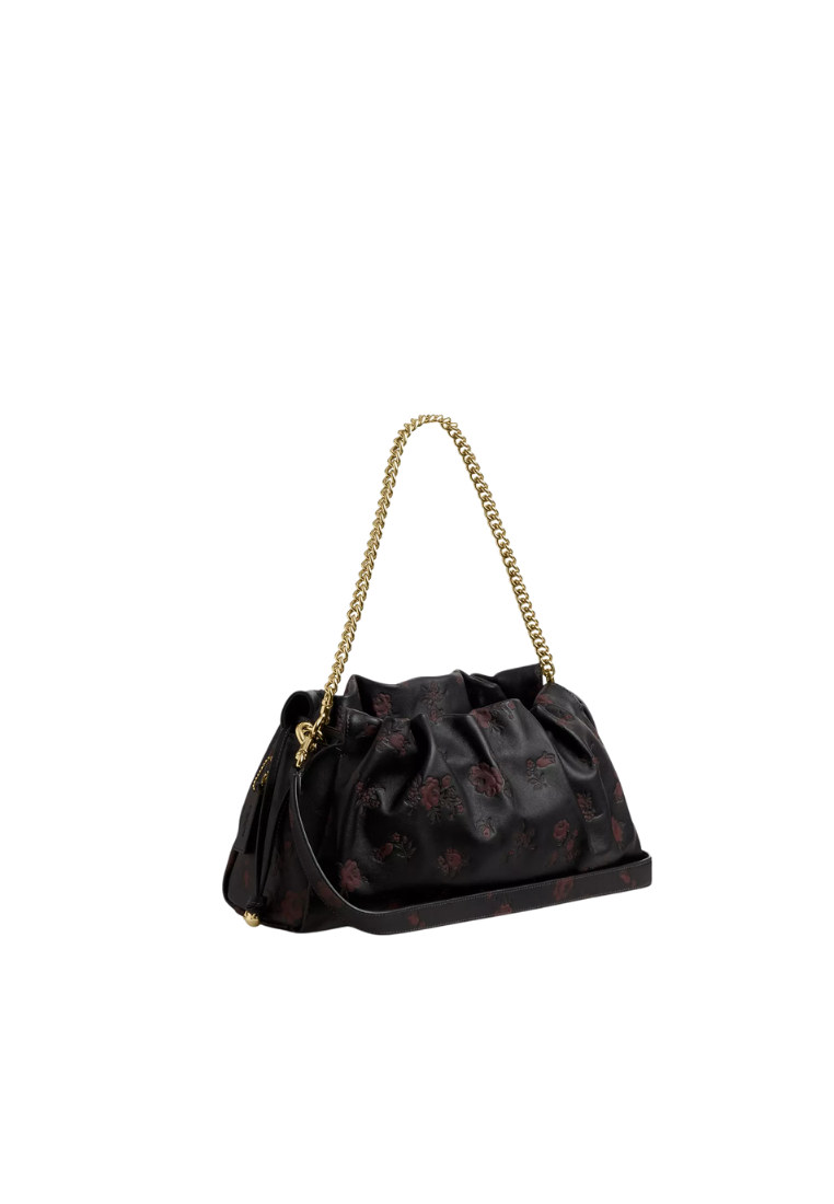 ( PREORDER ) Coach Faye Large With Floral Print Shoulder Bag In Wine Multi CCE25