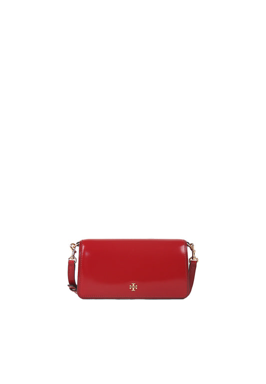 Tory Burch Emerson Patent Mini Crossbody Bag In Lipstick Red 157730