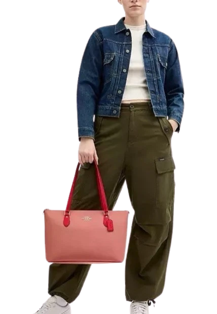 Coach Gallery Tote Bag In Burn Coral / Bold Red CAR35