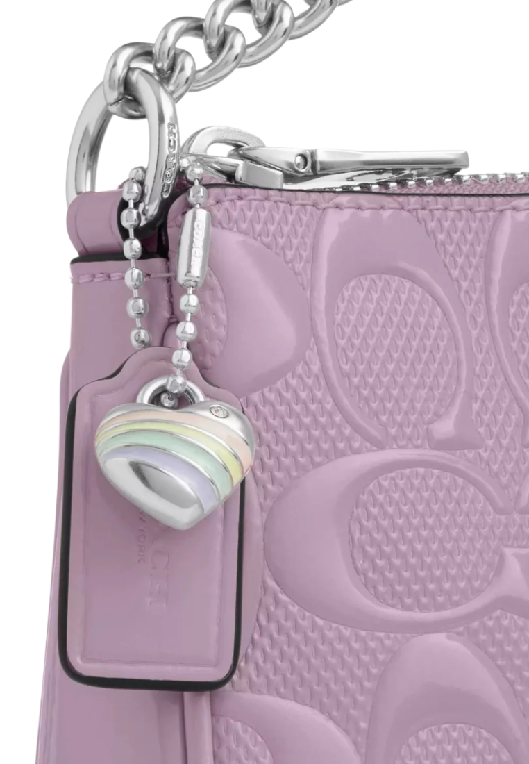 Coach Nolita 19 Shoulder Bag In Signature Leather With Heart Charm In Light Violet CCZ27