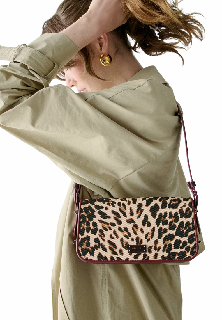 ( PREORDER ) Kate Spade Liv Downtown Shoulder Bag In Leopard Multi KM234