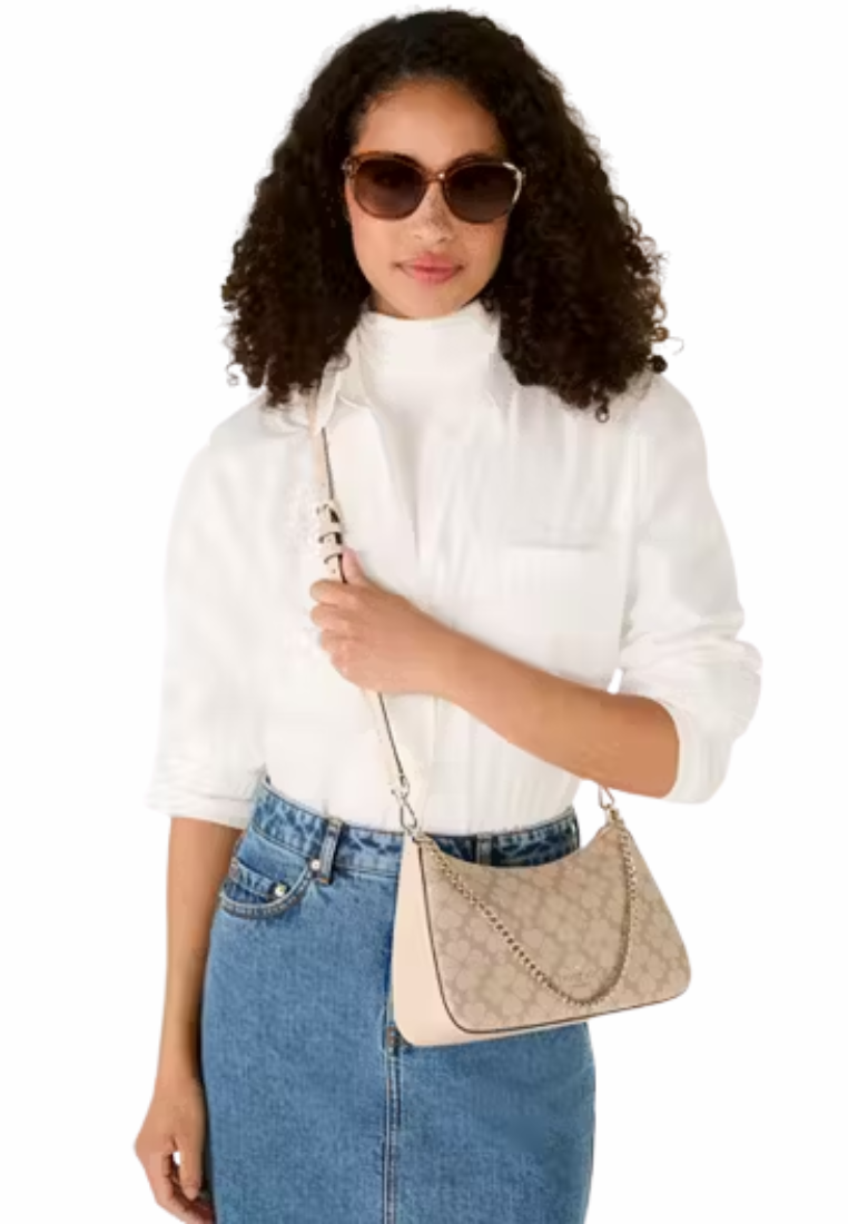 Kate Spade Signature Spade Flower Medium Convertible Crossbody Bag In Dark Beige KI381