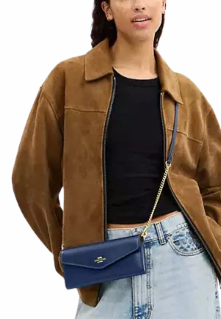 Coach Klare Wallet With Chain In Deep Blue CBI22