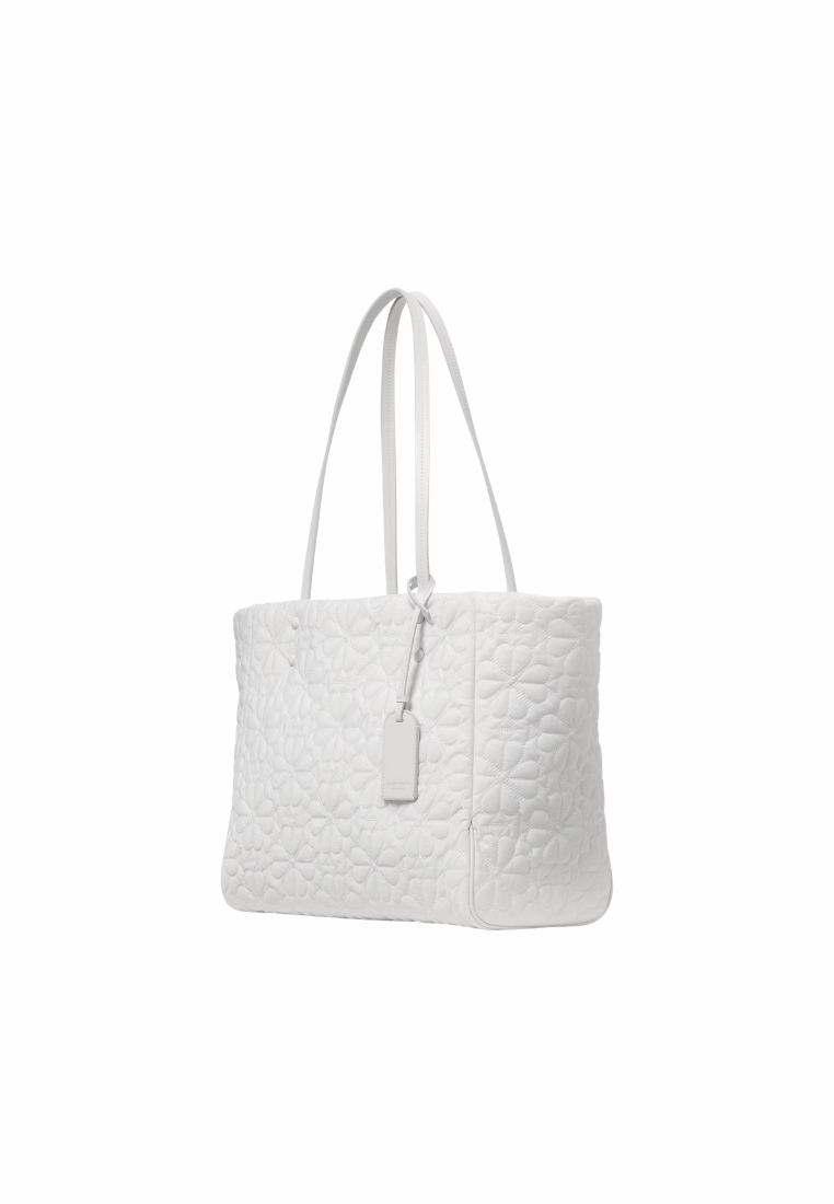 Kate Spade Tilly Tote Bag Quilted Medium In White Dove KL194