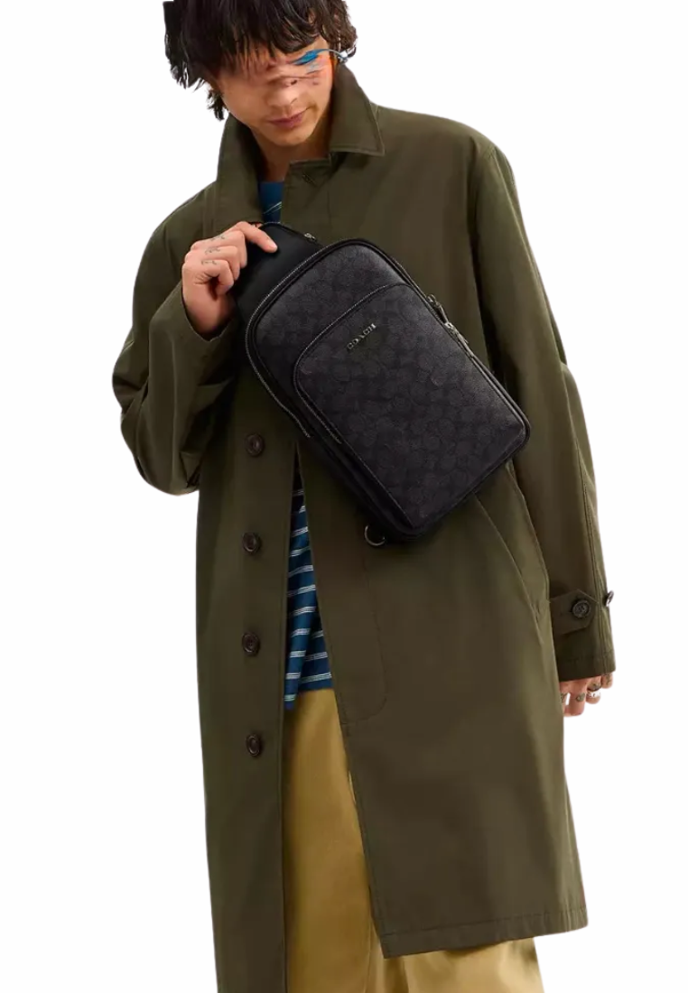 Coach Ethan Pack Crossbody Bag In Charcoal Black CBI71
