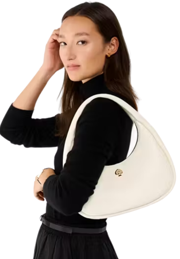 Kate Spade Kayla Large Crescent Shoulder Bag In Meringue KK054