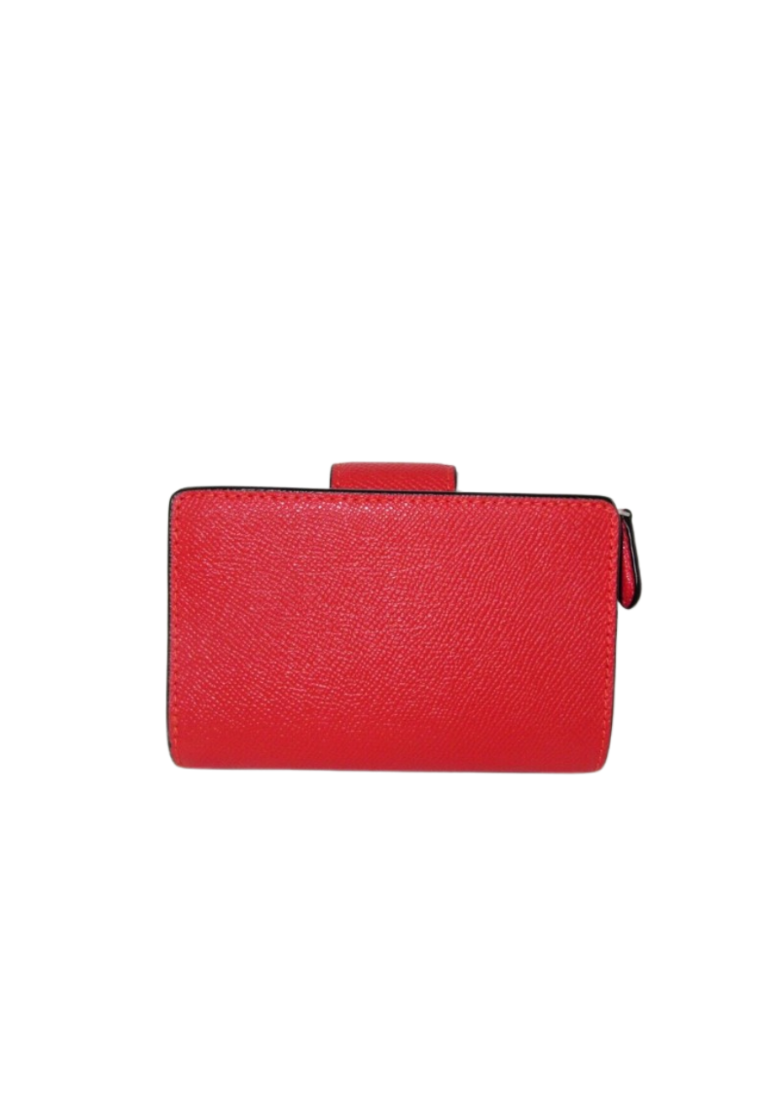 Coach Medium Corner Zip Wallet In Bright Poppy 6390