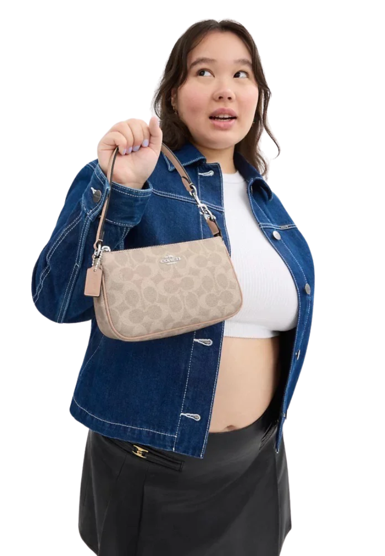 Coach Nolita 19 Shoulder Bag Signature Canvas In Sand Taupe CW426