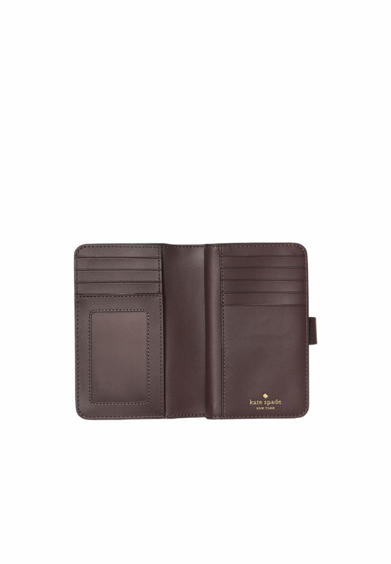 Kate Spade Lena Medium Compact Bifold Wallet In Hot Fudge KH787