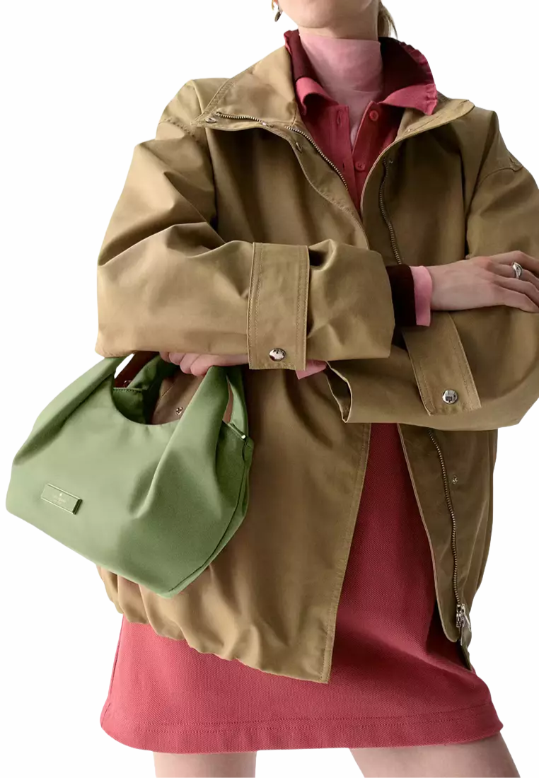 Kate Spade Carter Nylon Small Pleated Crossbody Bag In Cedar Stand KL965