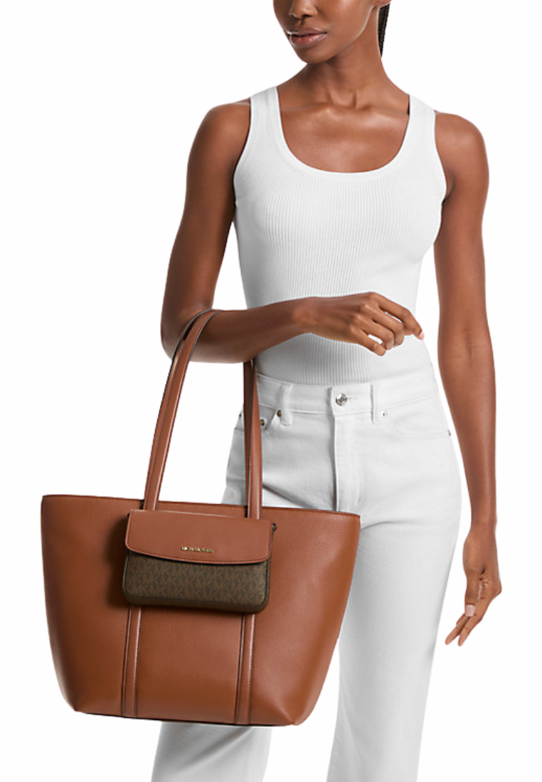 Michael Kors Jet Set 2-in-1 Logo Tote Bag In Luggage 35S5GTVT3L
