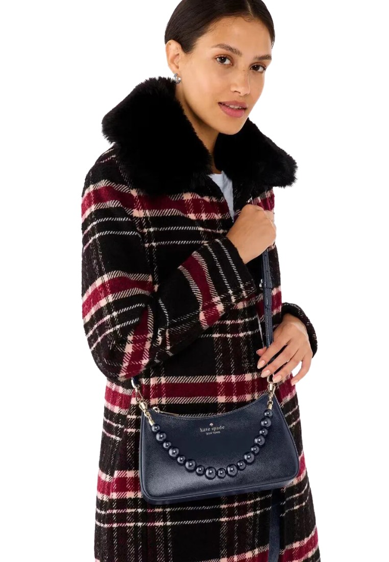 Kate Spade Madison Faux Pearl Medium Convertible Crossbody Bag In Parisian Navy KI932