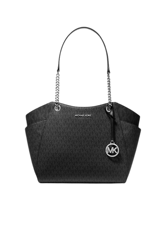 ( PREORDER ) Michael Kors Jet Set Large Signature Logo Shoulder Bag In Black 35S4STVT3B