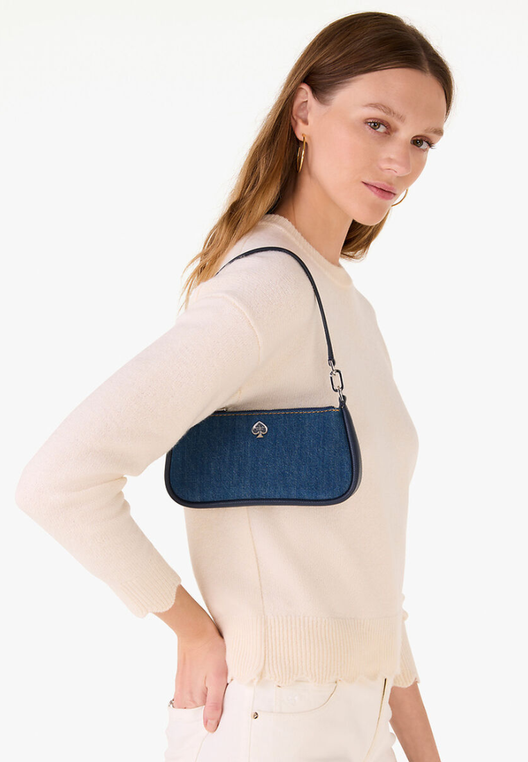 Kate Spade Kayla Denim Convertible Wristlet In Blue Multi KK119
