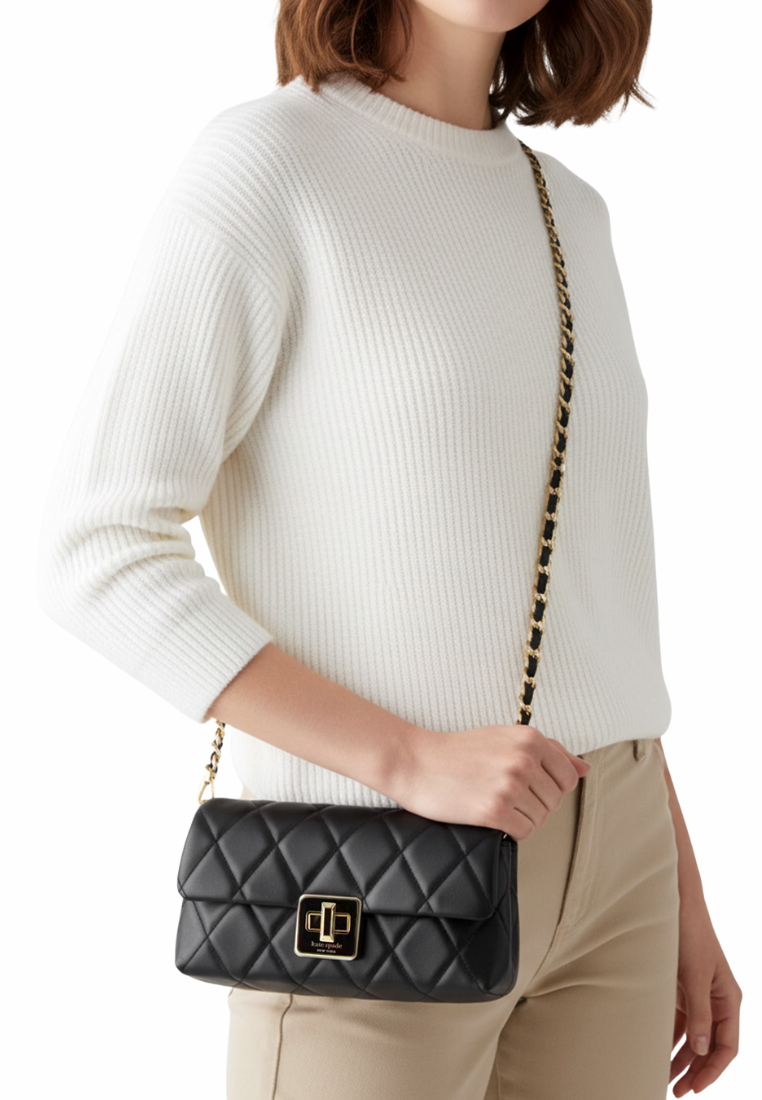 Kate Spade Carey Quilted Mini Crossbody Bag In Black KM531