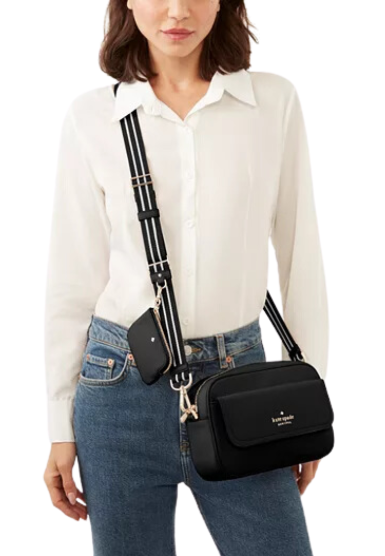 Kate Spade Rosie Pebbled Leather Flap Camera Bag In Black K6057