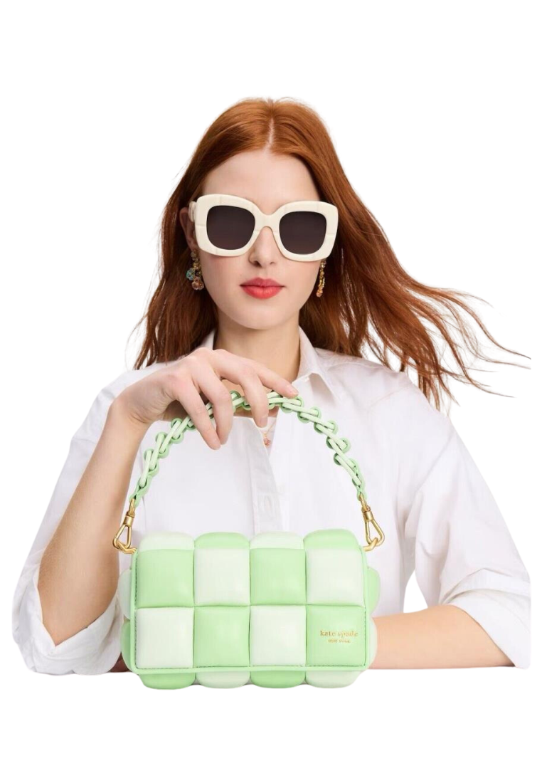 Kate Spade Boxxy Colorblocked Crossbody Bag East West In Serene Green KF808
