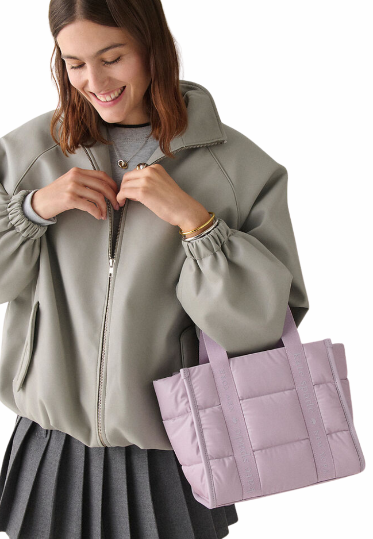 Kate Spade Kip Puffy Small Tote Bag In Lavender Smoke KM669