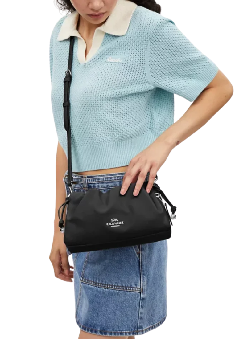 Coach Faye Shoulder Bag In Silver Black CV529