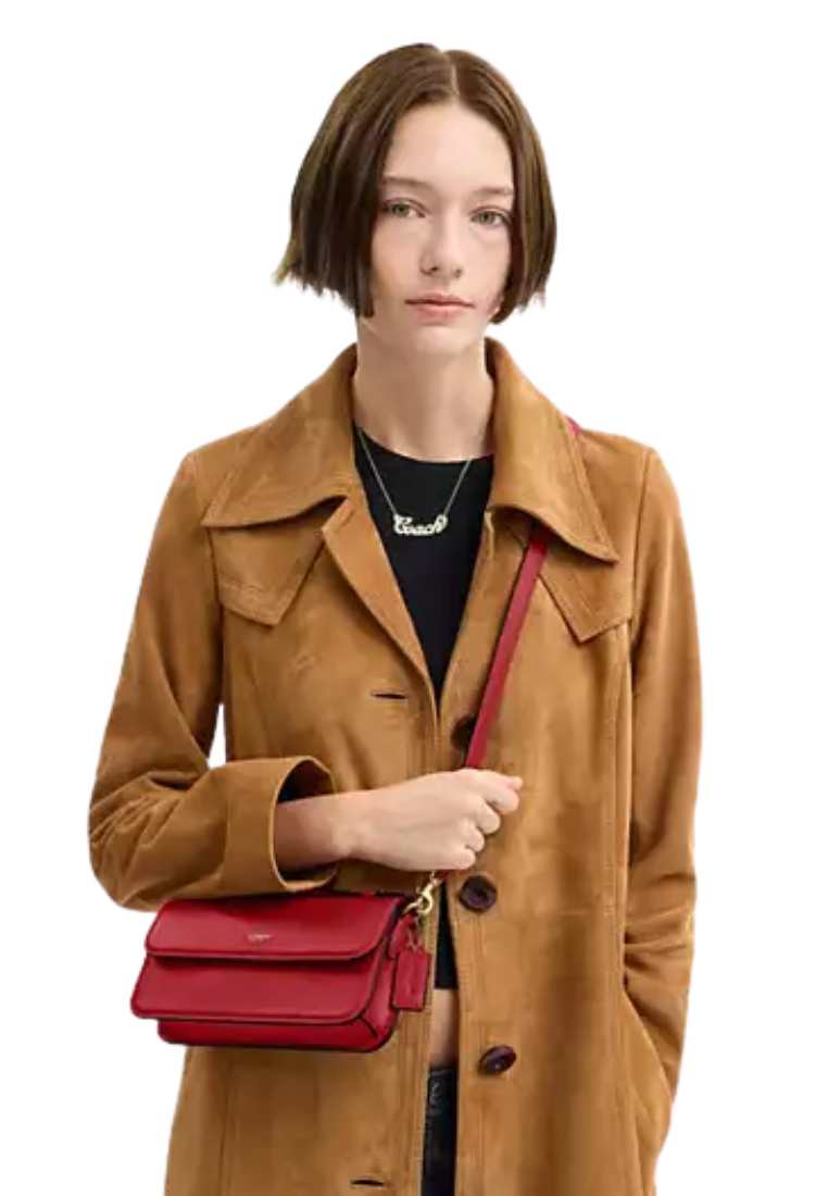 ( PREORDER ) Coach New York Elora Top Handle Crossbody Bag In Brass Poppy CCY30