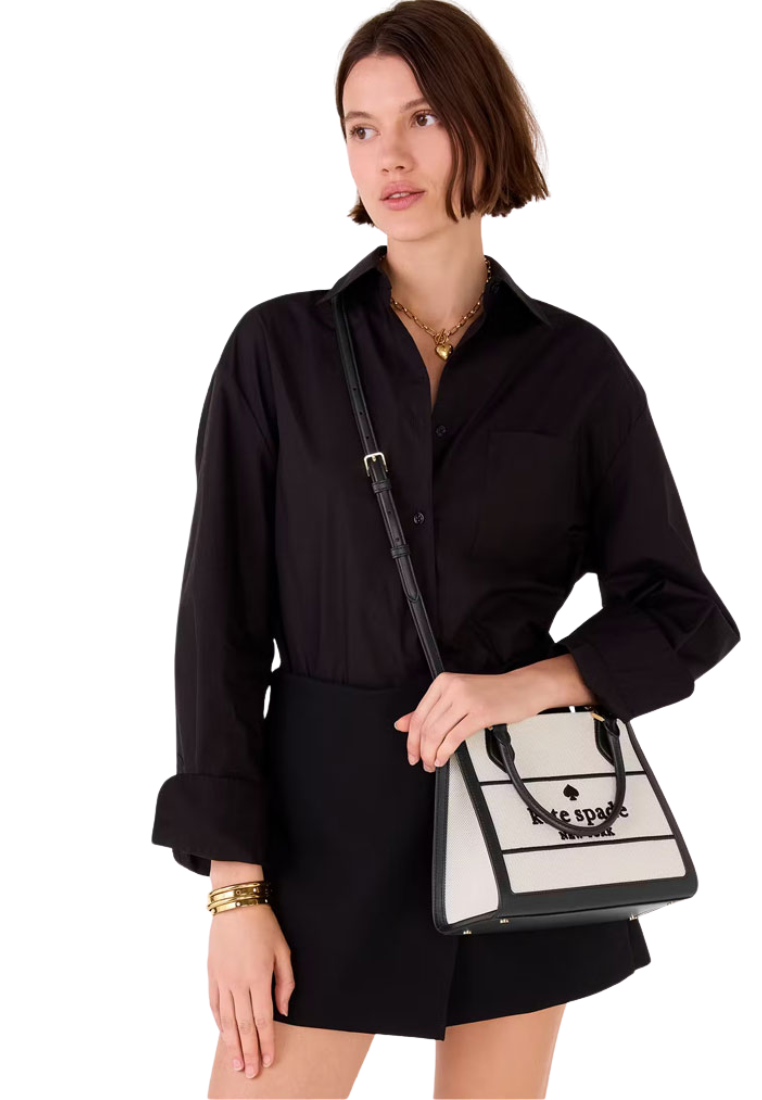 Kate Spade Ellie Canvas Small Tote Bag In Black Multi KK098