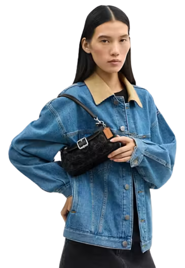 Coach Ashton Mini Shoulder Bag In Signature Denim In Black CCZ49