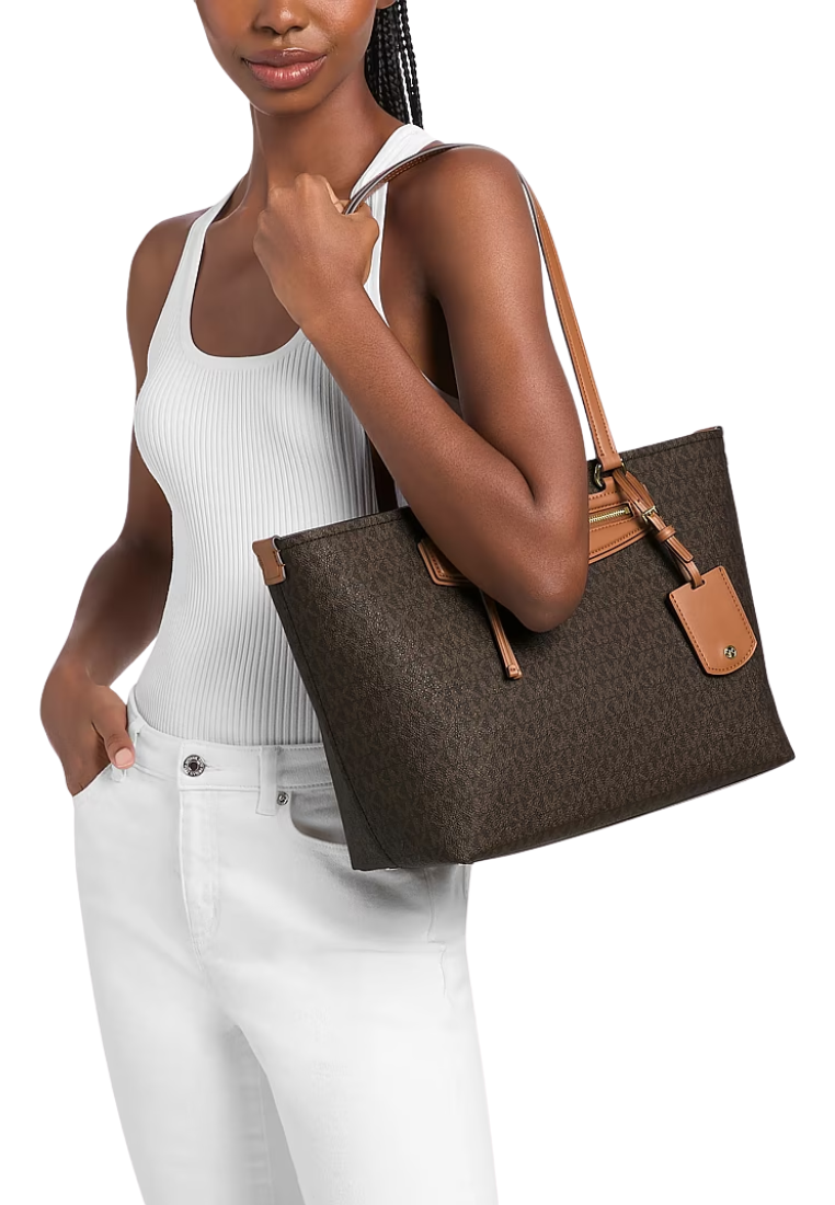 ( PREORDER ) Michael Kors Jet Set Travel Medium Tote Bag In Brown/Acorn 30S6GTVT2B