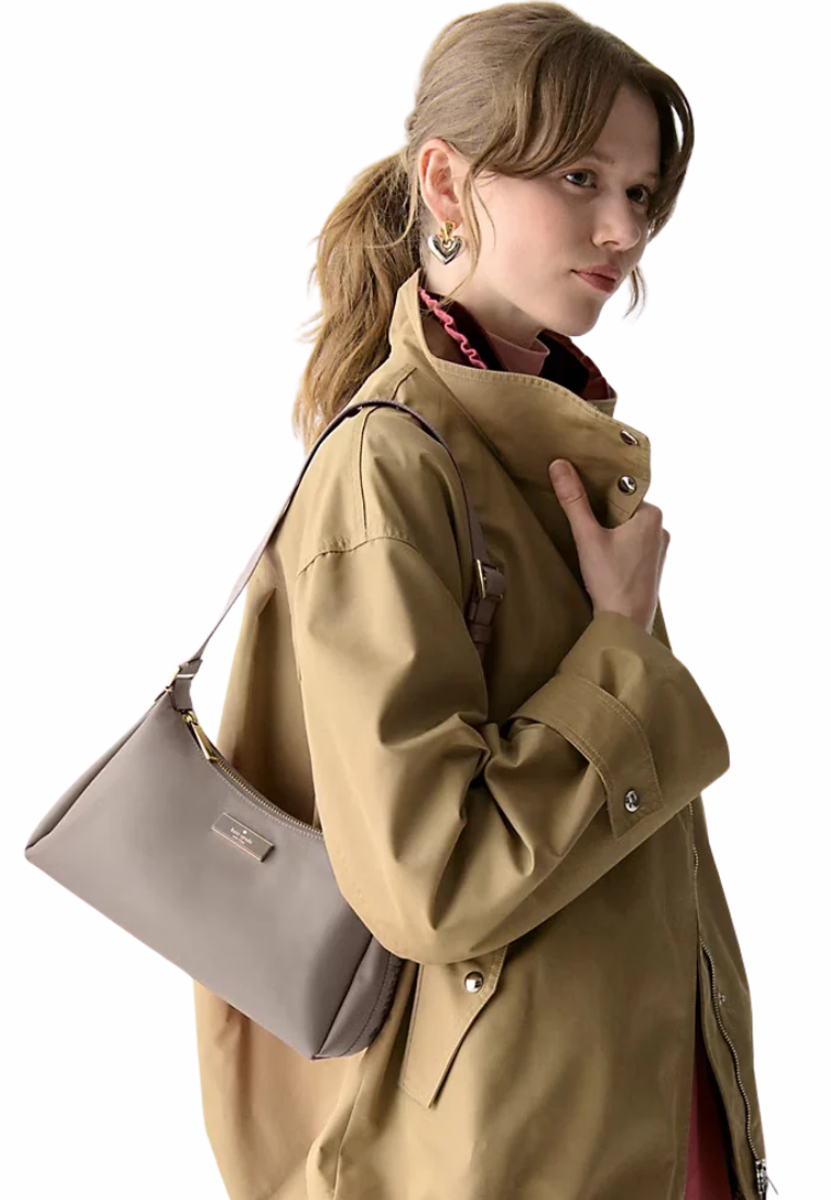 Kate Spade Carter Nylon Small Shoulder Bag In Cozy Grey KL967