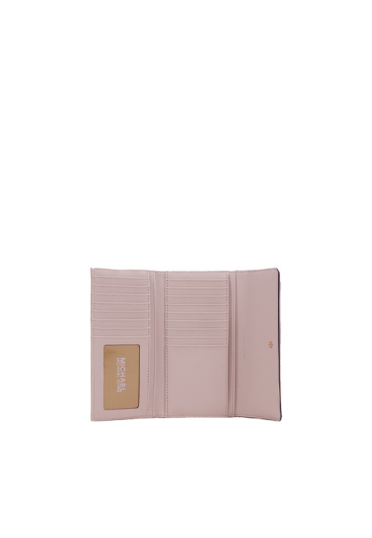 Michael Kors Jet Set Travel Soft Quilted Leather Large Trifold Wallet In Powder Blush 35R4GTVF9V