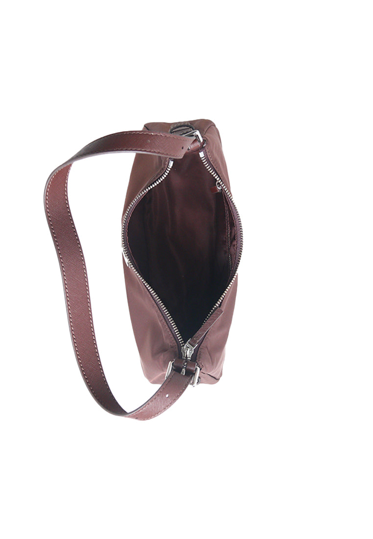 Tory Burch Nylon Zip Top Shoulder Bag In Truffle 181100
