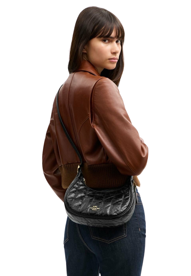 Coach Emily Shoulder Bag With Quilting In Black CDX21