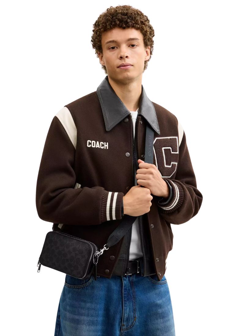 ( PREORDER ) Coach Clinton Crossbody Bag In Signature Black CFT68