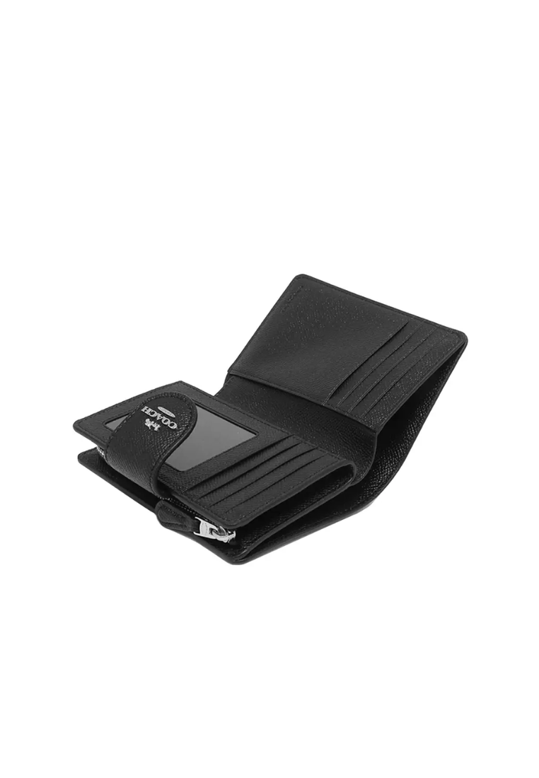 Coach Crossgrain Medium 6390 Corner Zip Wallet In Black