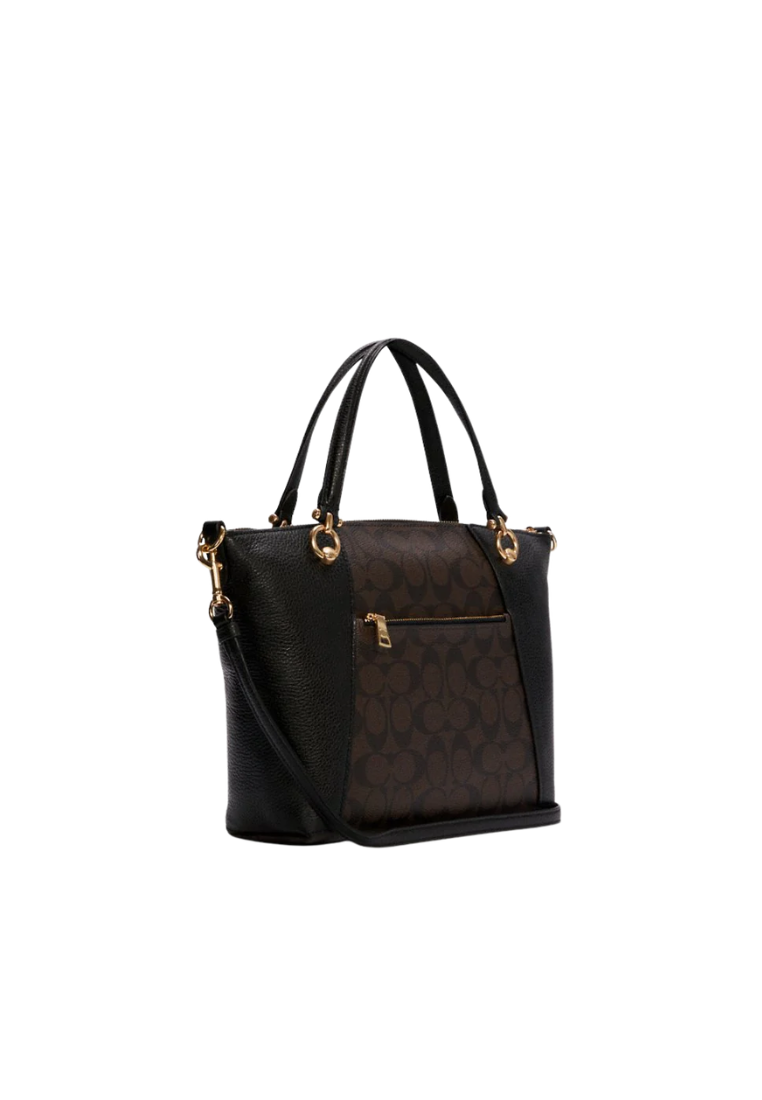 Coach  Signature Kacey C6230 Satchel Bag In Brown Black