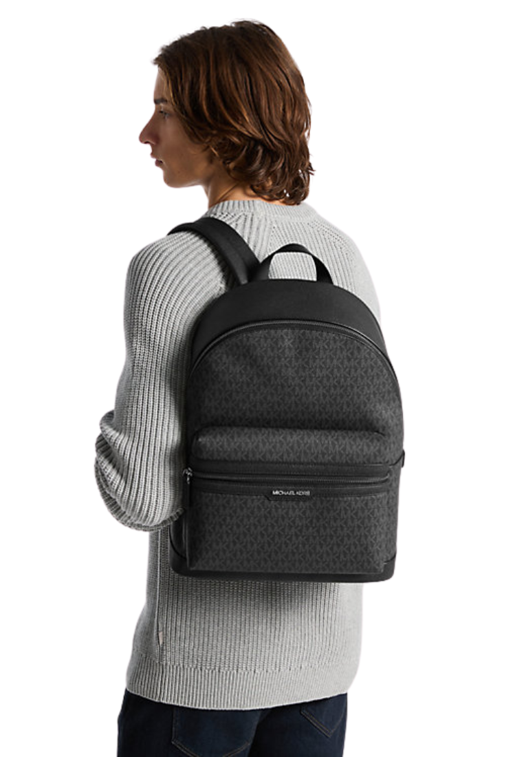 Michael Kors Cooper Monogram Backpack In Black Noir 37R5LCOB2B