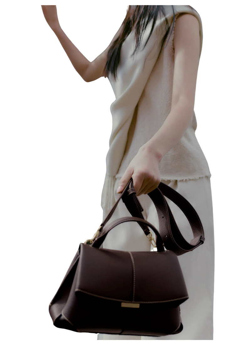 ( PREORDER ) Polene Mokki Mini Crossbody Bag In Textured Ebony