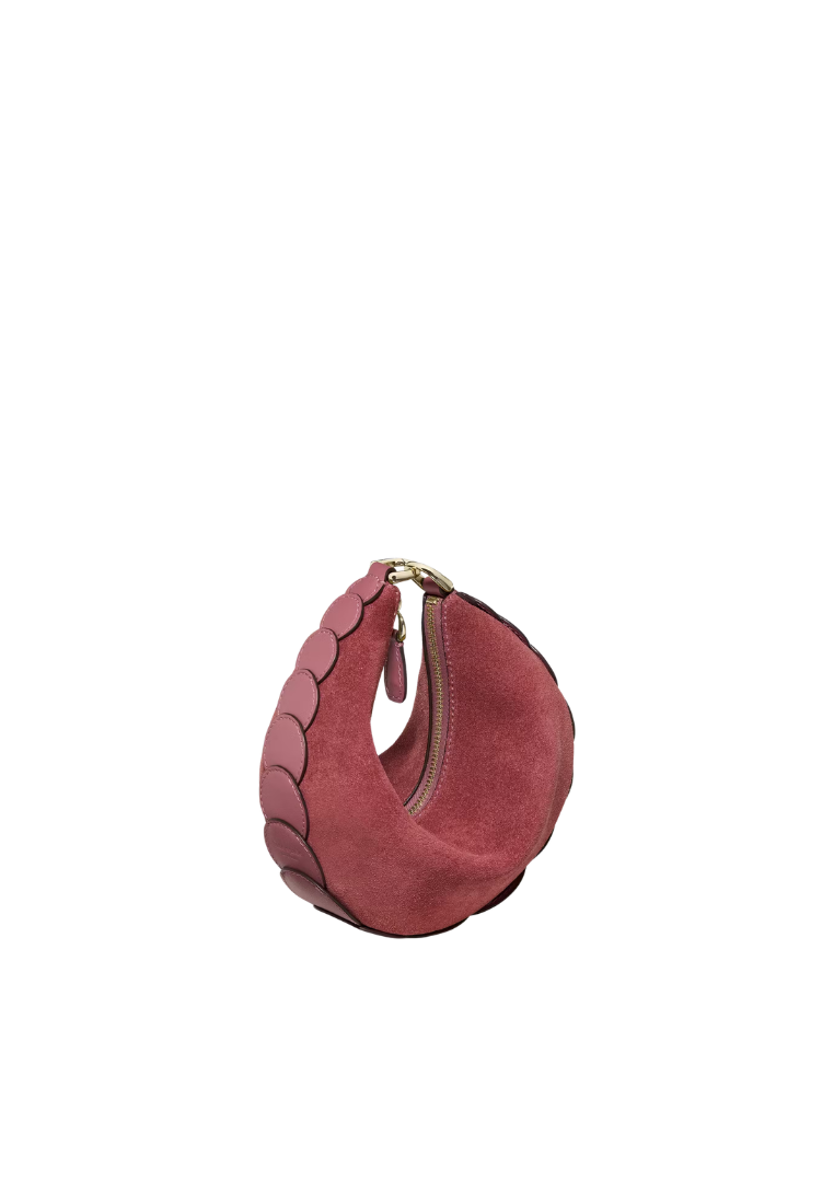 ( PREORDER ) Kate Spade Duo Dot Suede Mini Shoulder Bag In Pomegranate KP530