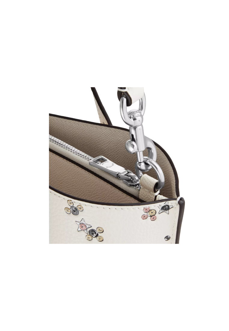 ( PREORDER ) Coach Mollie 25 With Star Print Tote Bag In Silver CCV87