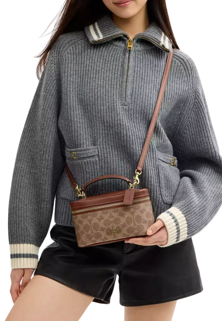 Coach Rainer Crossbody Bag 18 In Signature Canvas In Tan Brown CEO23