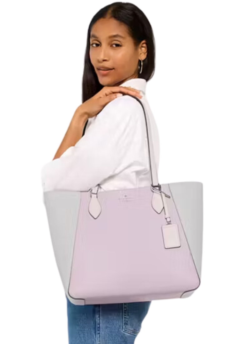 Kate Spade Poppy Colorblock Large Tote Bag In Violet Mist KG757