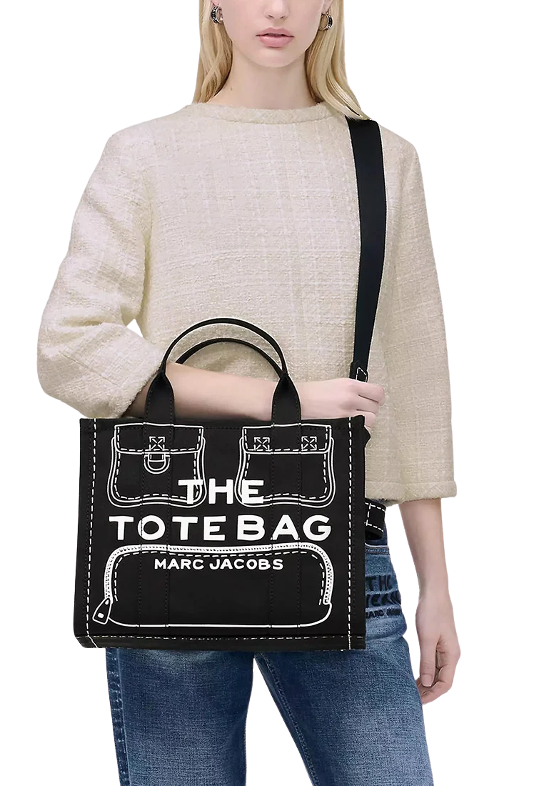 Marc Jacobs The Trompe L'oeil Cargo Canvas Medium Tote Bag In Black 2P5HTT023H03