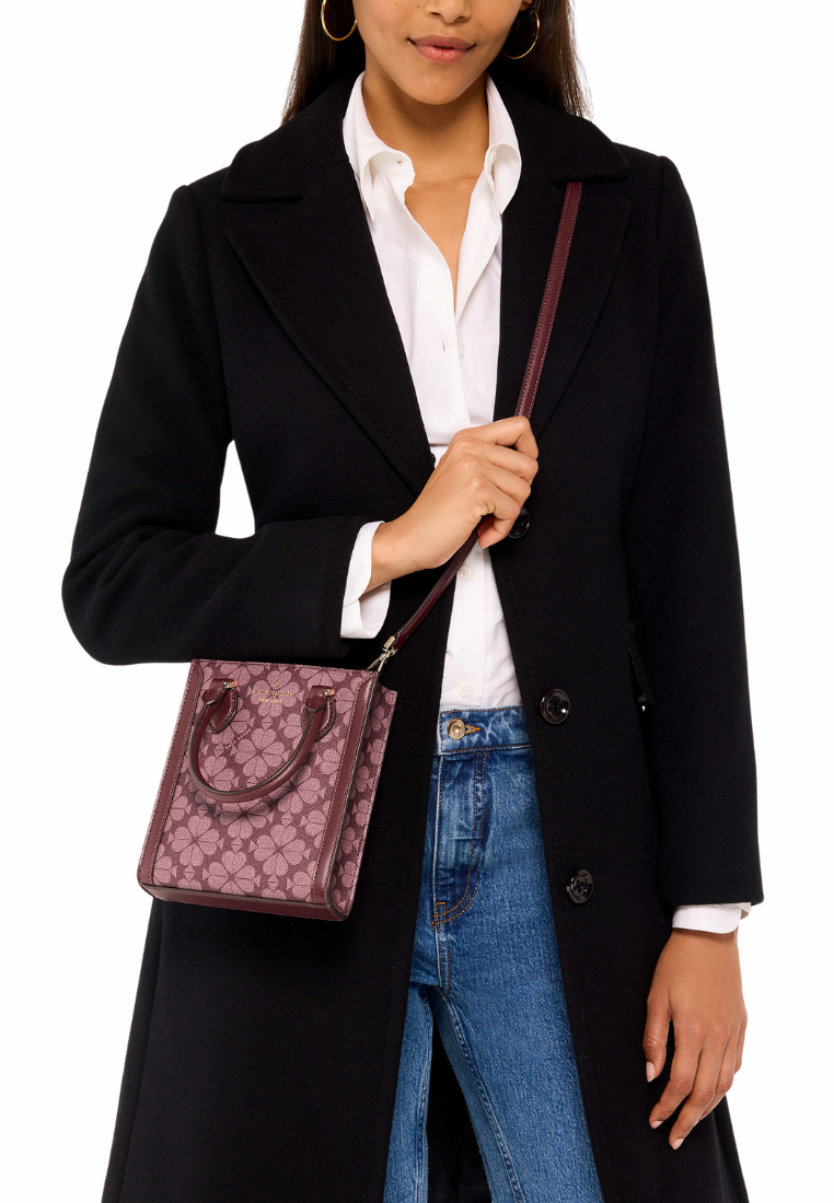 Kate Spade Signature Spade Flower Mini Tote Bag In Grenache Mulberry KJ694