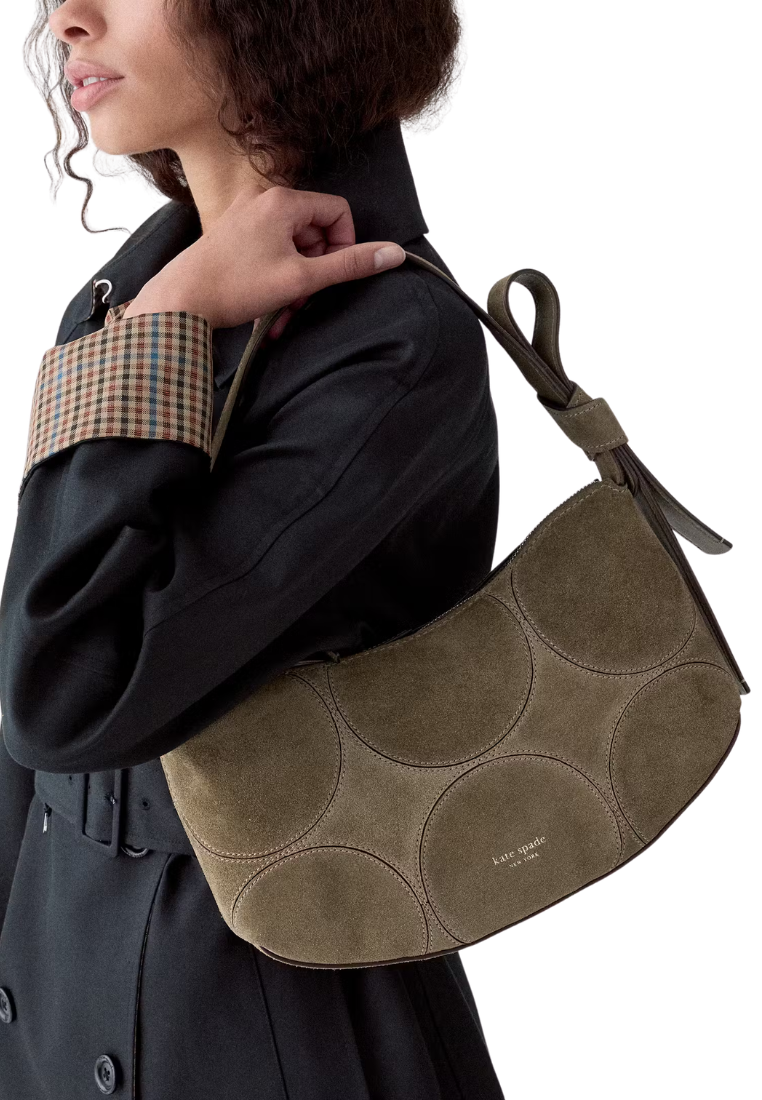 ( PREORDER ) Kate Spade Loop Dot Patchwork Shoulder Bag In Driftwood KP401