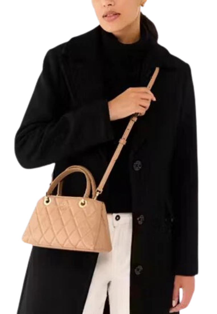 Kate Spade Carey Small Quilted Sullivan Satchel Bag In Tiramisu KI849